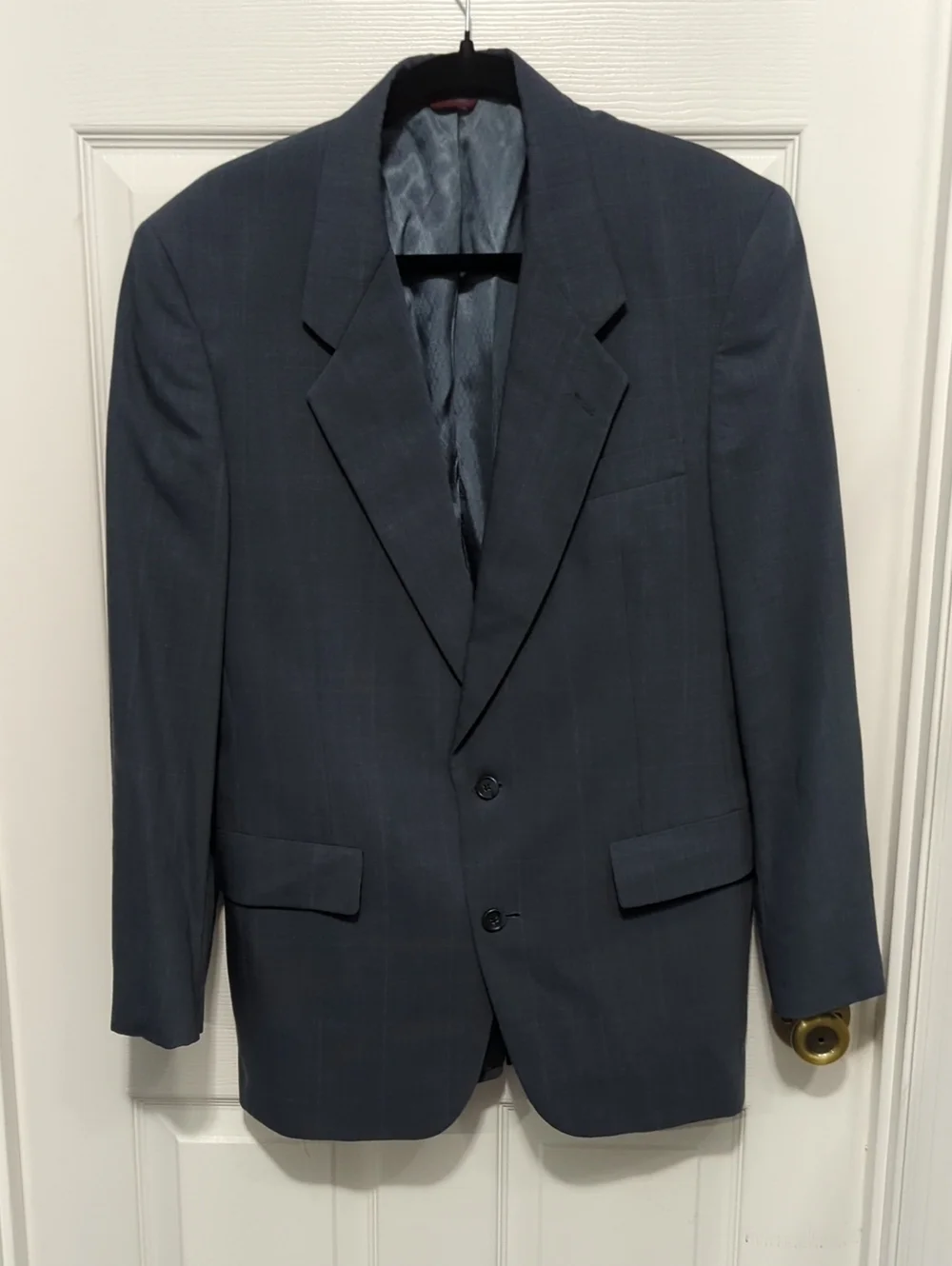 Hart Schaffner Marx Virgin Wool Men's Slate Gray Two-Button Blazer Approx. 38R